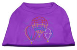 Hot Air Balloon Rhinestone Shirts Purple XL (16