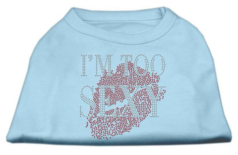 I'm Too Sexy Rhinestone Shirts Baby Blue M (12)