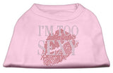 I'm Too Sexy Rhinestone Shirts Light Pink M (12)