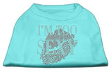 I'm Too Sexy Rhinestone Shirts Aqua XS (8)