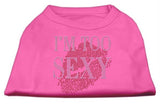 I'm Too Sexy Rhinestone Shirts Bright Pink XS (8)