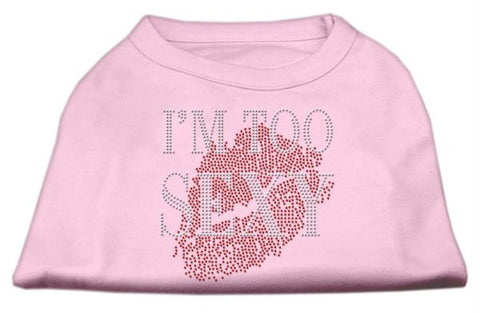 I'm Too Sexy Rhinestone Shirts Light Pink XXL (18)