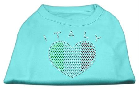 Italy Rhinestone Shirts Aqua L (14)