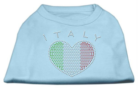 Italy Rhinestone Shirts Baby Blue L (14)