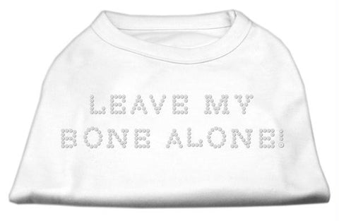 Leave My Bone Alone! Rhinestone Shirts White L (14)