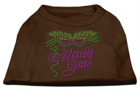 Mardi Gras Rhinestud Shirt Brown Lg (14)