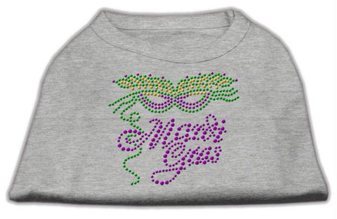 Mardi Gras Rhinestud Shirt Grey L (14)