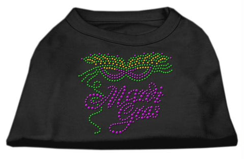 Mardi Gras Rhinestud Shirt Black S (10)