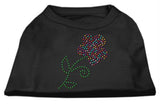 Multi-Colored Flower Rhinestone Shirt Black M (12)