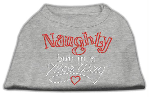 Naughty But Nice Rhinestone Shirts Grey L (14)