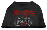 Naughty But Nice Rhinestone Shirts Black XXXL(20)