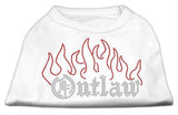 Outlaw Rhinestone Shirts White L (14)