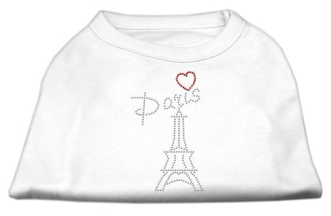 Paris Rhinestone Shirts White XS (8)