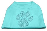 Blue Paw Rhinestud Shirt Aqua L (14)