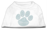 Blue Paw Rhinestud Shirt White M (12)