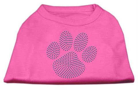 Blue Paw Rhinestud Shirt Bright Pink XS (8)