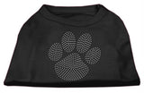 Clear Rhinestone Paw Shirts Black XS (8)