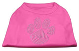 Clear Rhinestone Paw Shirts Bright Pink XS (8)