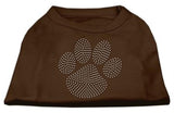 Clear Rhinestone Paw Shirts Brown XS (8)