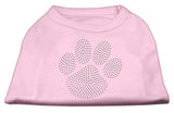 Clear Rhinestone Paw Shirts Light Pink XS (8)