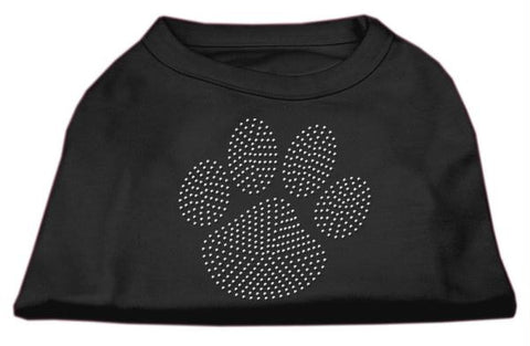 Clear Rhinestone Paw Shirts Black XXL (18)