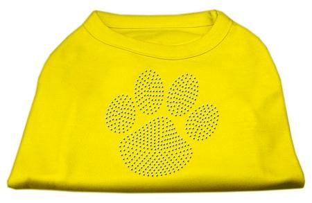 Clear Rhinestone Paw Shirts Yellow XXL (18)