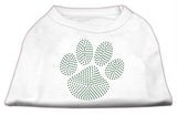 Green Paw Rhinestud Shirts White L (14)