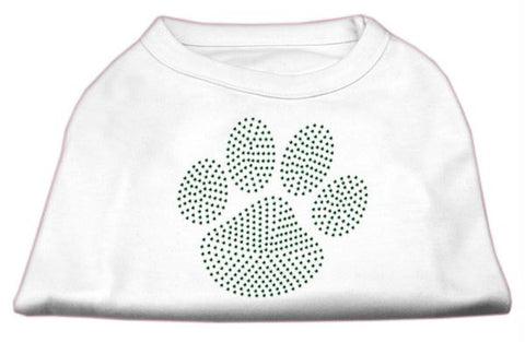 Green Paw Rhinestud Shirts White M (12)