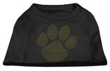 Gold Paw Rhinestud Shirt Black L (14)