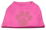 Gold Paw Rhinestud Shirt Bright Pink L (14)