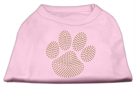 Gold Paw Rhinestud Shirt Light Pink M (12)