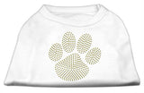 Gold Paw Rhinestud Shirt White M (12)