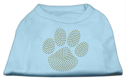 Gold Paw Rhinestud Shirt Baby Blue XXL (18)