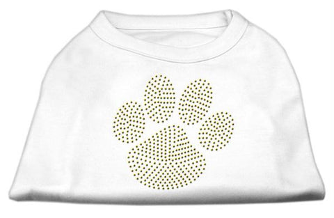 Gold Paw Rhinestud Shirt White XXL (18)