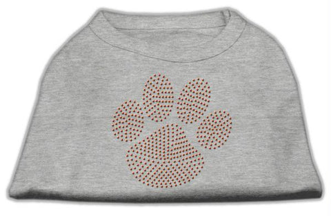 Orange Paw Rhinestud Shirts Grey M (12)