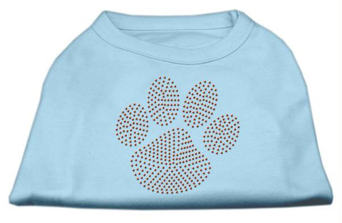 Orange Paw Rhinestud Shirts Baby Blue XS (8)