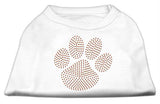 Orange Paw Rhinestud Shirts White XS (8)