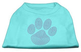 Purple Paw Rhinestud Shirts Aqua L (14)