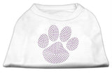 Purple Paw Rhinestud Shirts White L (14)