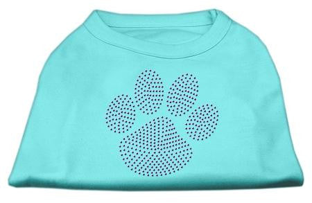 Purple Paw Rhinestud Shirts Aqua XL (16)