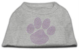 Purple Paw Rhinestud Shirts Grey XS (8)