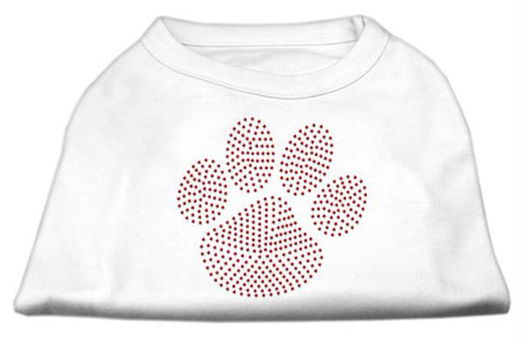 Red Paw Rhinestud Shirts White S (10)