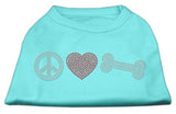 Peace Love and Bone Rhinestone Shirt Aqua L (14)