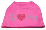 Peace Love and Bone Rhinestone Shirt Bright Pink L (14)