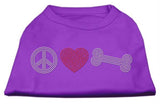 Peace Love and Bone Rhinestone Shirt Purple L (14)