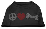 Peace Love and Bone Rhinestone Shirt Black XL (16)