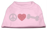 Peace Love and Bone Rhinestone Shirt Light Pink XS (8)