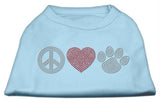 Peace Love and Paw Rhinestone Shirt Baby Blue XL (16)