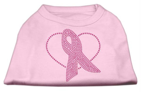 Pink Ribbon Rhinestone Shirts Light Pink L (14)