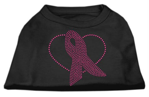 Pink Ribbon Rhinestone Shirts Black XS (8)